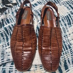 Sesto Meucci Tan Leather Woman's Sandals